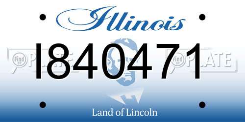 I840471 Illinois License Plate