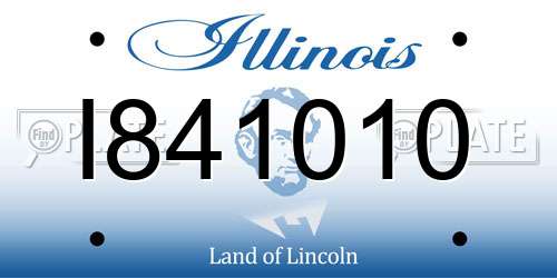 I841010 Illinois License Plate