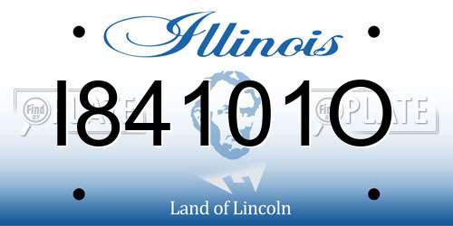 I84101O Illinois License Plate