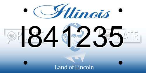 I841235 Illinois License Plate