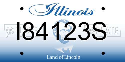 I84123S Illinois License Plate