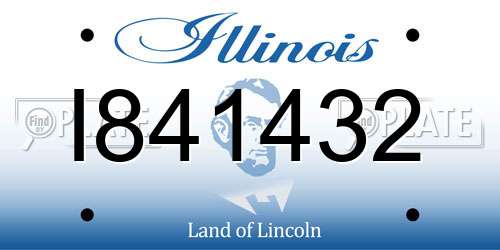 I841432 Illinois License Plate