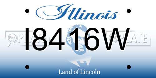 I8416W Illinois License Plate