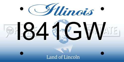 I841GW Illinois License Plate