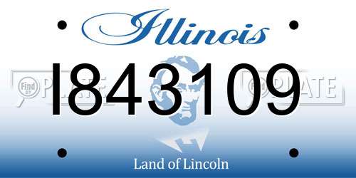 I843109 Illinois License Plate