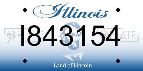 I843154 Illinois License Plate
