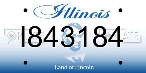 I843184 Illinois License Plate
