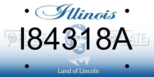 I84318A Illinois License Plate