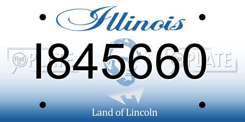 I845660 Illinois License Plate