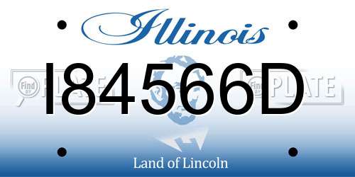 I84566D Illinois License Plate