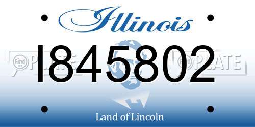 I845802 Illinois License Plate