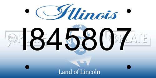 I845807 Illinois License Plate