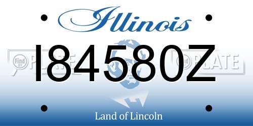 I84580Z Illinois License Plate