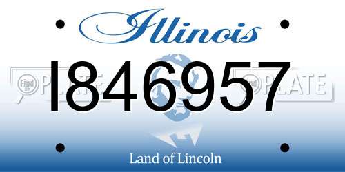 I846957 Illinois License Plate