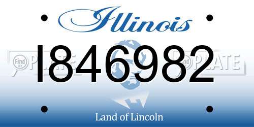I846982 Illinois License Plate