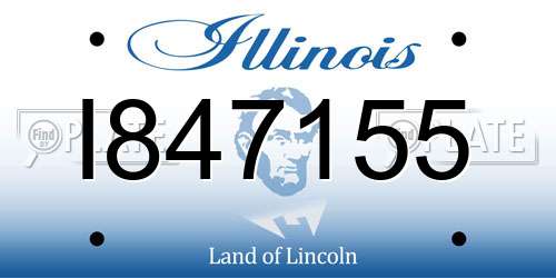 I847155 Illinois License Plate