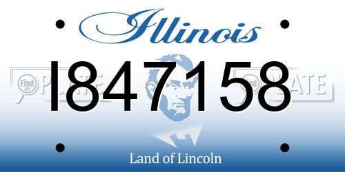 I847158 Illinois License Plate