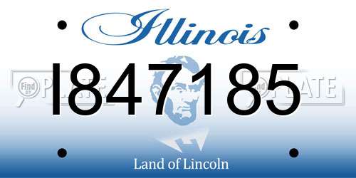 I847185 Illinois License Plate
