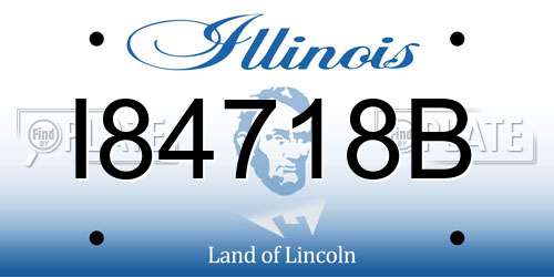 I84718B Illinois License Plate