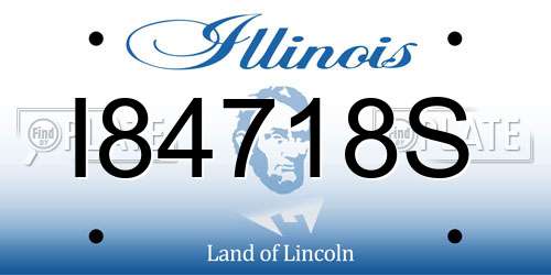 I84718S Illinois License Plate