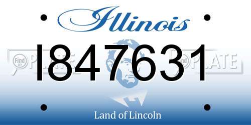 I847631 Illinois License Plate