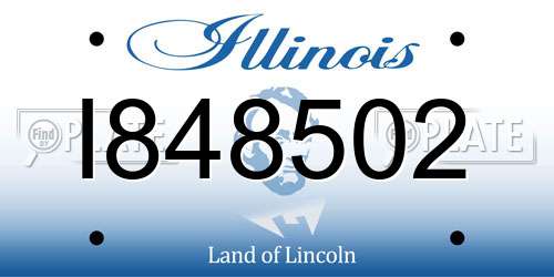 I848502 Illinois License Plate