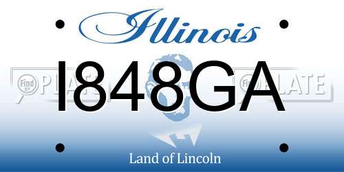 I848GA Illinois License Plate