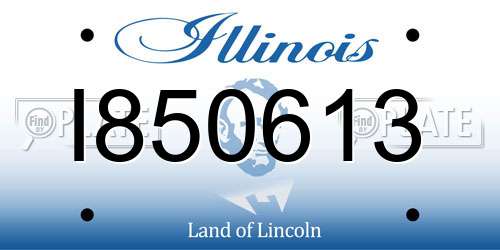 I850613 Illinois License Plate