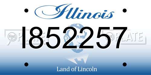 I852257 Illinois License Plate