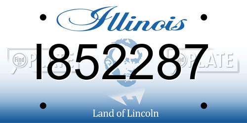 I852287 Illinois License Plate