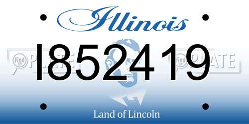 I852419 Illinois License Plate