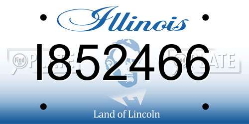 I852466 Illinois License Plate