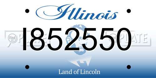 I852550 Illinois License Plate
