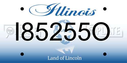 I85255O Illinois License Plate
