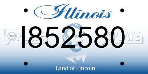 I852580 Illinois License Plate