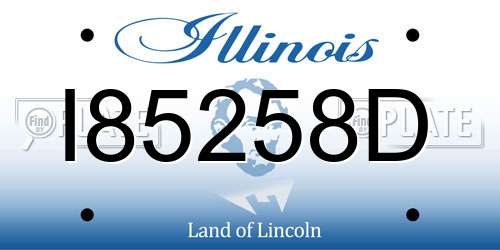 I85258D Illinois License Plate