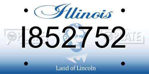 I852752 Illinois License Plate
