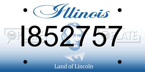 I852757 Illinois License Plate