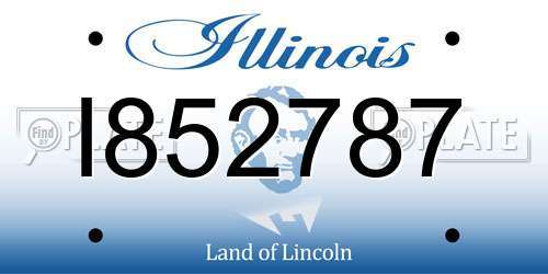 I852787 Illinois License Plate