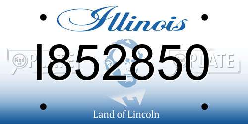 I852850 Illinois License Plate
