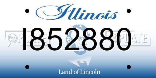 I852880 Illinois License Plate