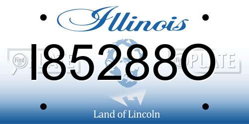 I85288O Illinois License Plate