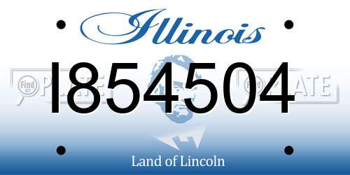 I854504 Illinois License Plate
