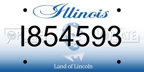 I854593 Illinois License Plate