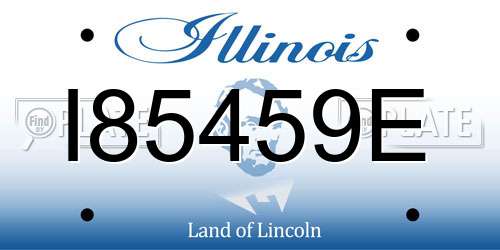 I85459E Illinois License Plate