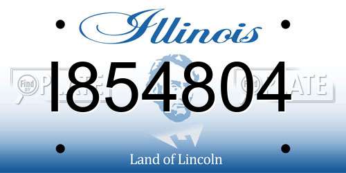 I854804 Illinois License Plate