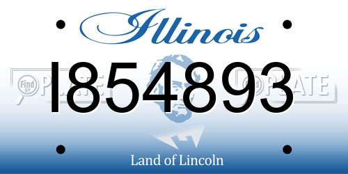 I854893 Illinois License Plate
