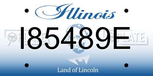 I85489E Illinois License Plate