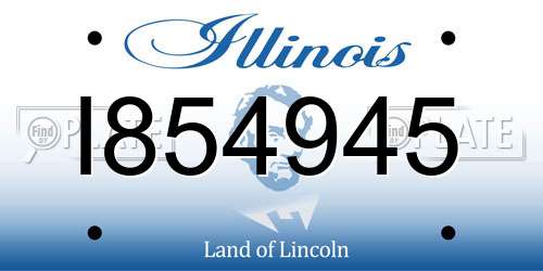 I854945 Illinois License Plate