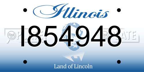 I854948 Illinois License Plate